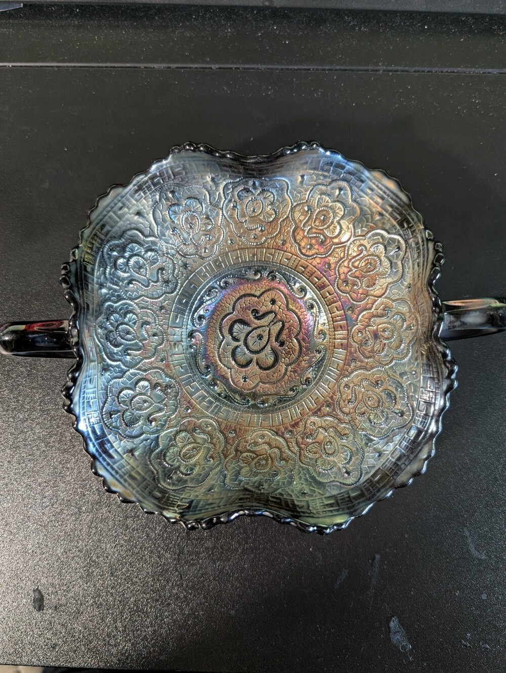 Iridescent Decorative Glass Bowl - Rainbow Finish